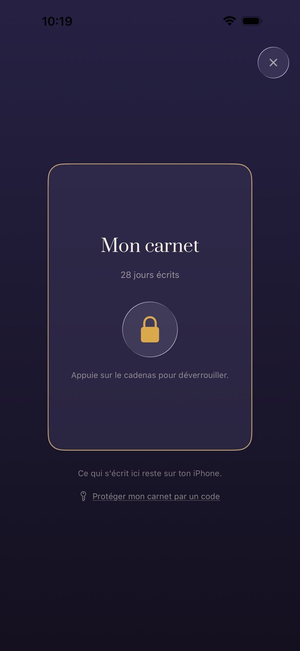 Le carnet, fermé par un code.