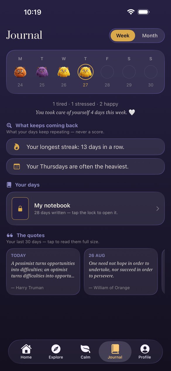 The journal: your moods, your days.