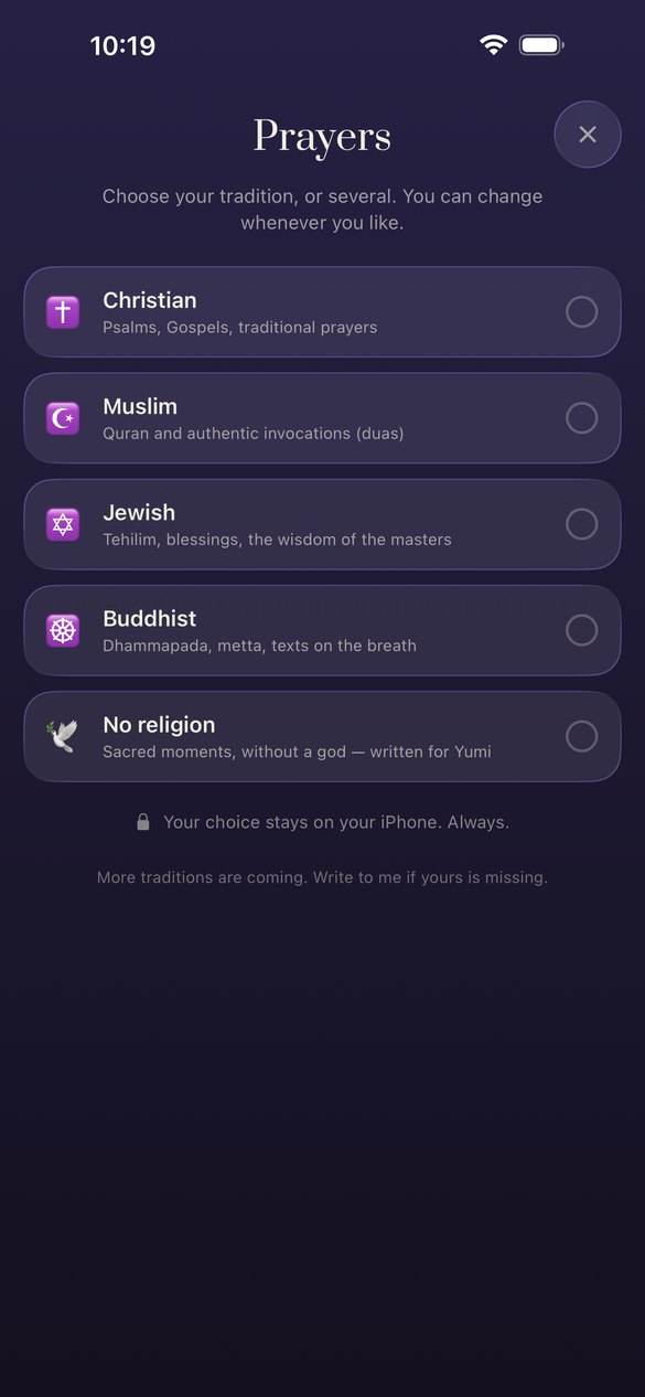 Five paths, one without religion.